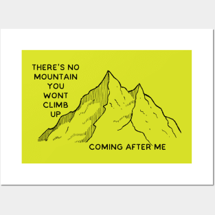 'There's no mountain You won't climb, coming after me' Reckless Love Cory Asbury lyrics WEAR YOUR WORSHIP Christian design Posters and Art